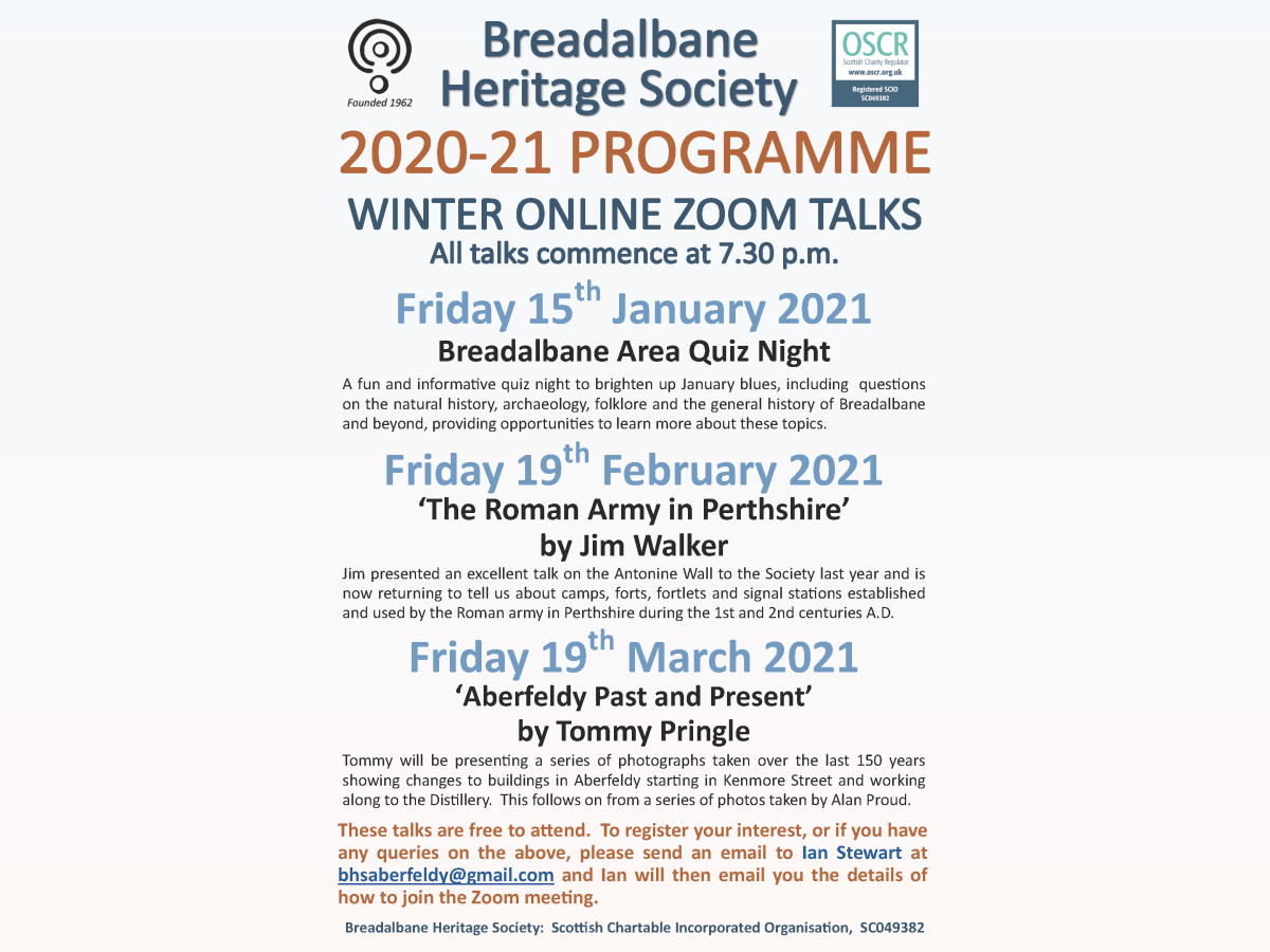 Winter Zoom Meetings:  January to March&nbsp;2021