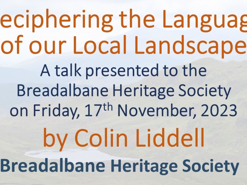 ‘Deciphering the Language of our Local Landscape’ – now available to view the&nbsp;recording.